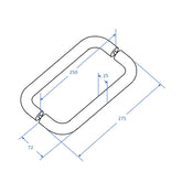 HANDLE ROUND D 275X25 250MM CTC - Chrome